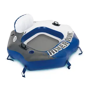 Intex River Run Single Person Inflatable Connecting Floating Lounge Tube Chair