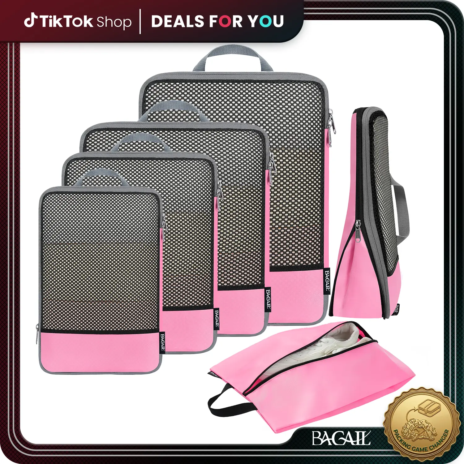 【SummerVibes】Bagail 6 Set Compression Packing Cubes - Pack 40% More & Stay Organized!  Travel Essentials Must-Have