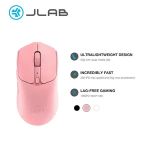 JLab Nightfall Wireless Gaming Mouse - 53g Ultralight, PAW3311 12K DPI, 1000Hz, 5+ Month Battery, 2.4GHz + Bluetooth, 6-Button