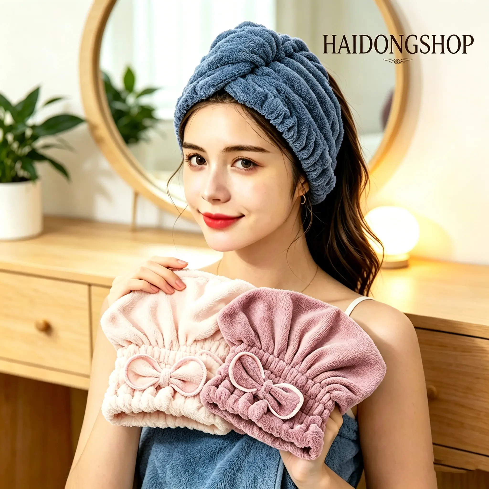 3 Pack Quick Dry Hair Towel Wraps, Super Absorbent Microfiber Hair Turbans, Soft Bow Design Hair Drying Caps, Anti-Frizz Fast Drying Hair Towels for Women Long Hair, Ideal for Bath & Spa