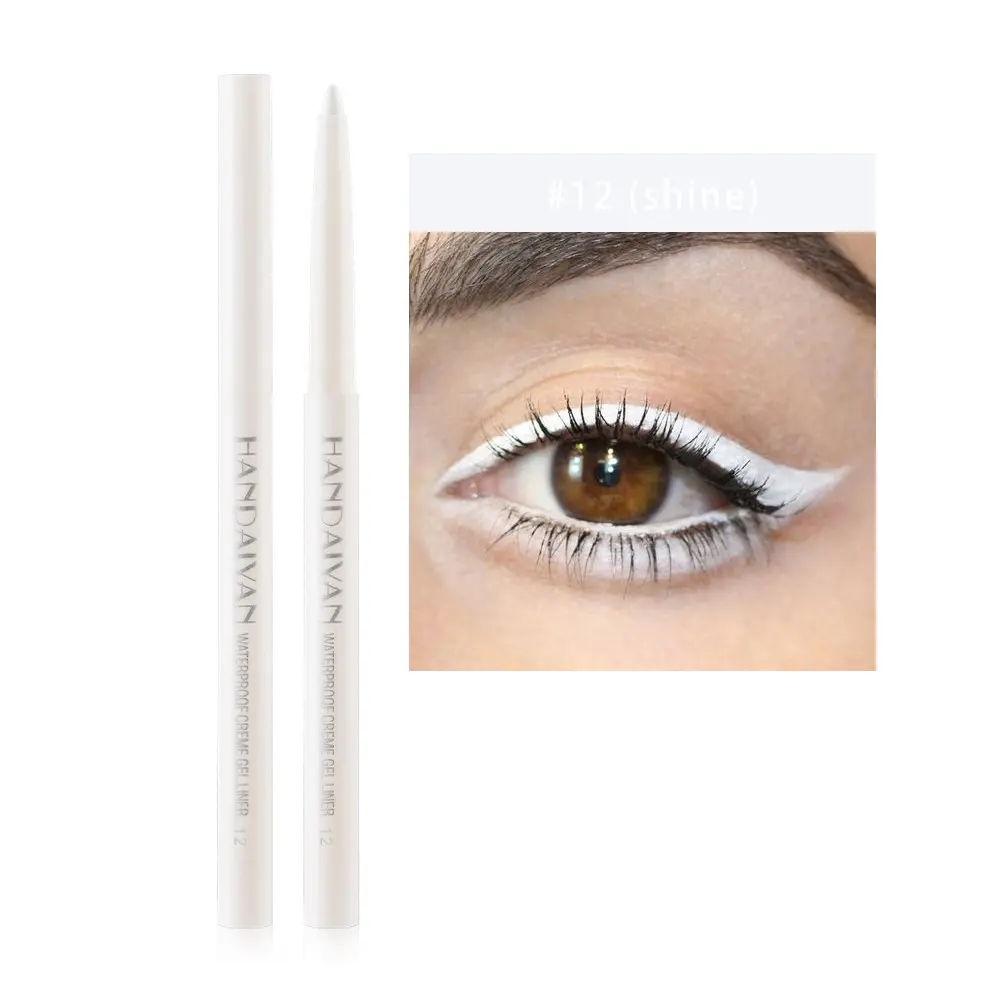 Handaiyan Waterproof Cream Gel Eye Pencil Eyeliner, Long Lasting & Smudge-Proof, Transfer Proof Makeup Cosmetic with a Fine Tip and Satin Finish, Water Proof, Matte Eyeliner Pencils