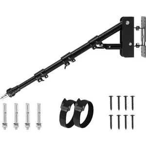 Wall Mount Triangle Boom Arm 39.37inch/100cm, Ring Light Mount Support 180?Flexible Rotation for Studio Video Light, Monolight, Photography, Softbox, Reflector