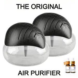 2 Packs Air Purifiers with LED Lights for Bedroom, Humidifier Room Appliances, Water Filter Air Purifier for Home, Aroma Diffuser with LED Light