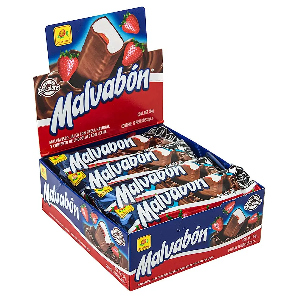 Malvabon Marshmallow with Chocolate by De La Rosa 12 Pieces