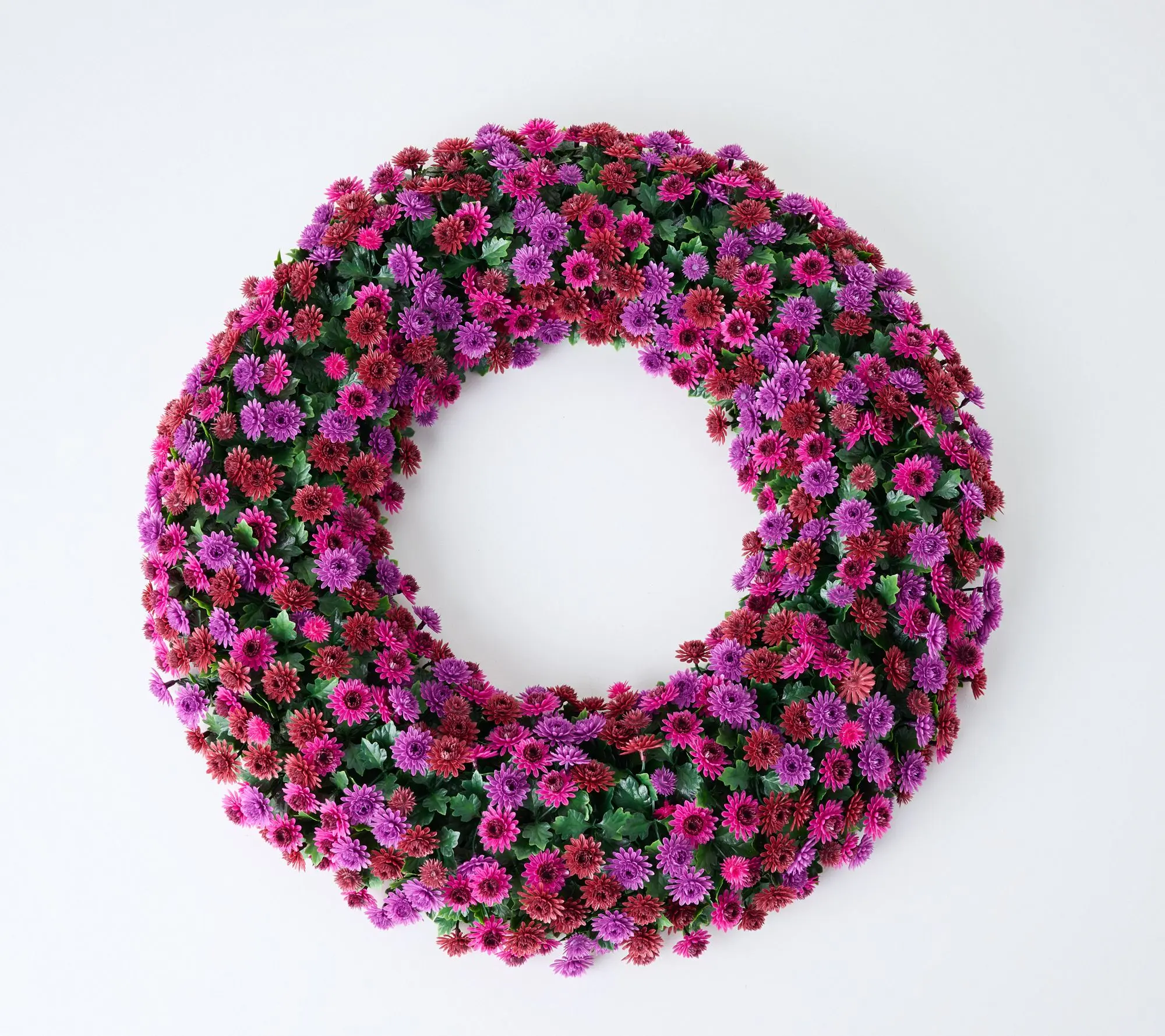 Wicker Park 24" Indoor/Outdoor Faux Mum Wreath