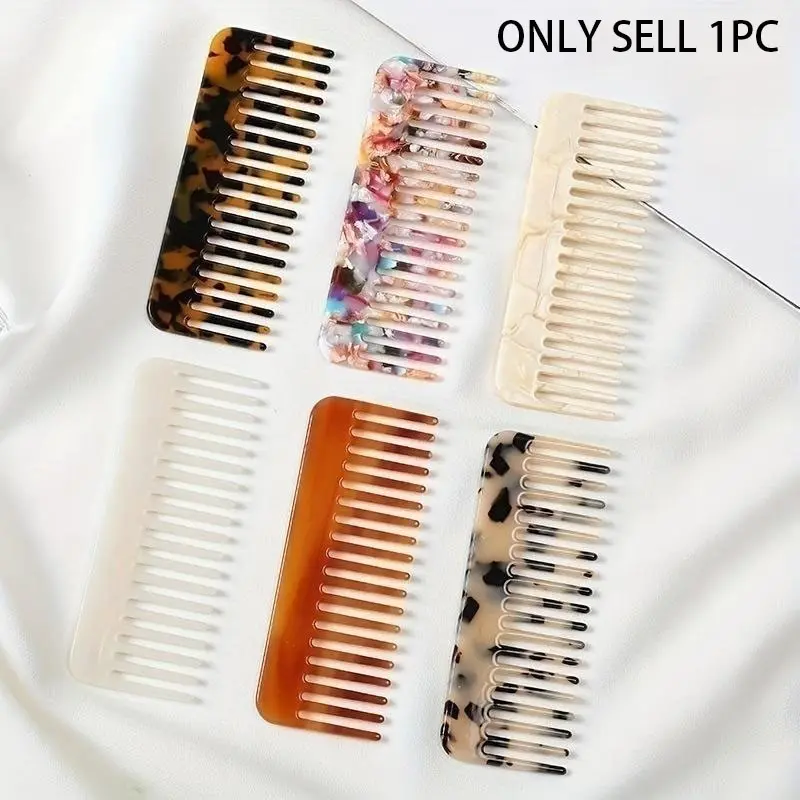 1/20pcs Acetate wide-tooth hair comb portable makeup comb, suitable for all hairstyles, ladies' gift, does not hurt the scalp and massages the scalp, various colors of hair combs, Hair Detangling Comb, Hair Care Tool