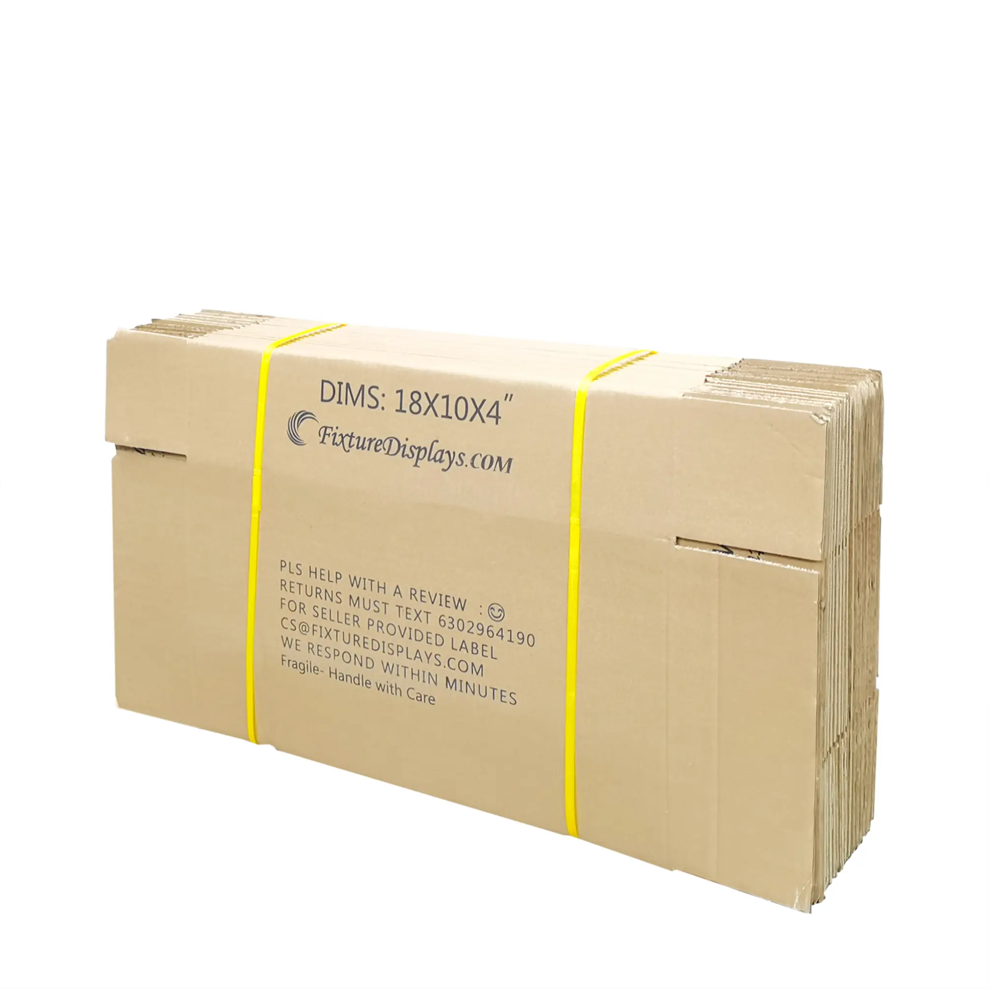 FixtureDisplays® 20 Pack 18 X 10 X 4" Printed Shipping Boxes, Singlewall B Flute Cardboard Box for Shipping, Mailing, Packaging and Storage, Custom Size & Print Welcome 18X10X4-20PK-NF