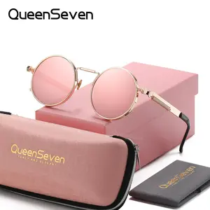 Queenseven Unisex Well-fitting Full Frame Sunglasses Work-appropriate Round Frame Sunglasses UV400