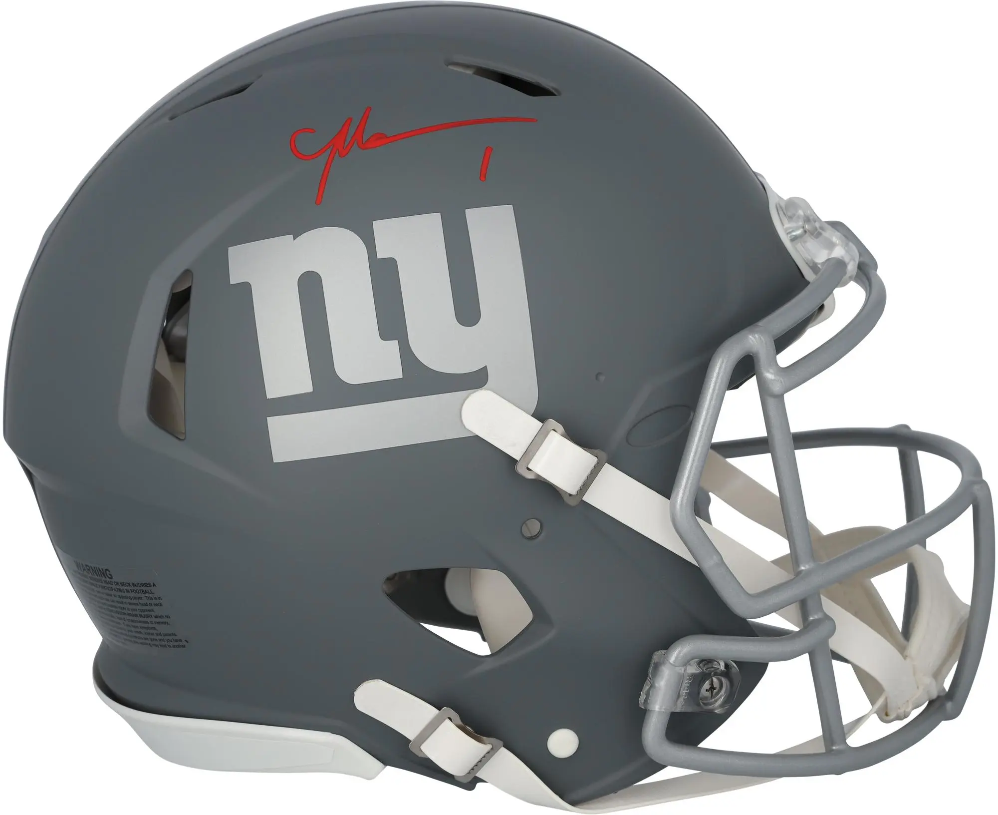 Malik Nabers New York Giants Autographed Riddell Slate Speed Authentic Helmet - Fanatics Authentic Certified