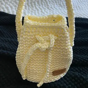 Crochet Drawstring Mini Bag