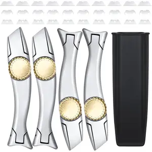 4 Pcs Heavy Duty Shark Knife Carpet Knife with 30 Pcs Replacement Knife Blades Roofing Tools Utility Knives Dolphin Knife Blade Cutter for Indoor Outdoor