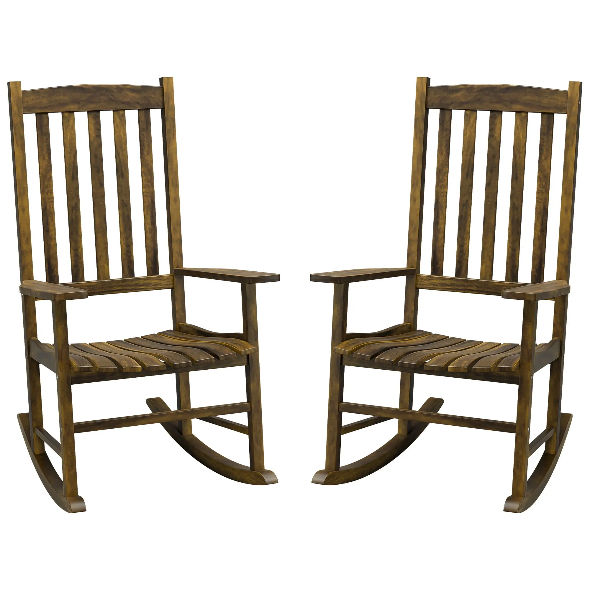 Segawe 2-Piece High Back Hardwood Porch Rockers - Outdoor Rocking Chairs with Durable Construction, Quick Assembly, Easy Maintenance for Patio Furniture,summerwins,outdoorfurnitureset,home decor,camping essentials