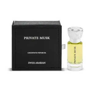 Swiss Arabian Private Musk – Alcohol-Free Concentrated Perfume Oil – Long-Lasting Oriental Gourmand Scent with Saffron, Orange, Caramel, Candy Floss & Amber – 0.4 oz (12 ml)