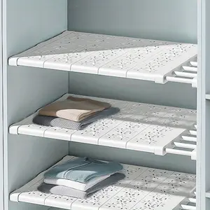 Adjustable Closet Storage Rack, Durable Divided Bookshelf Organizer, Home Kitchen Bedroom Bathroom Office Vanity Cabinet Space Saver, Frame Storage Rack