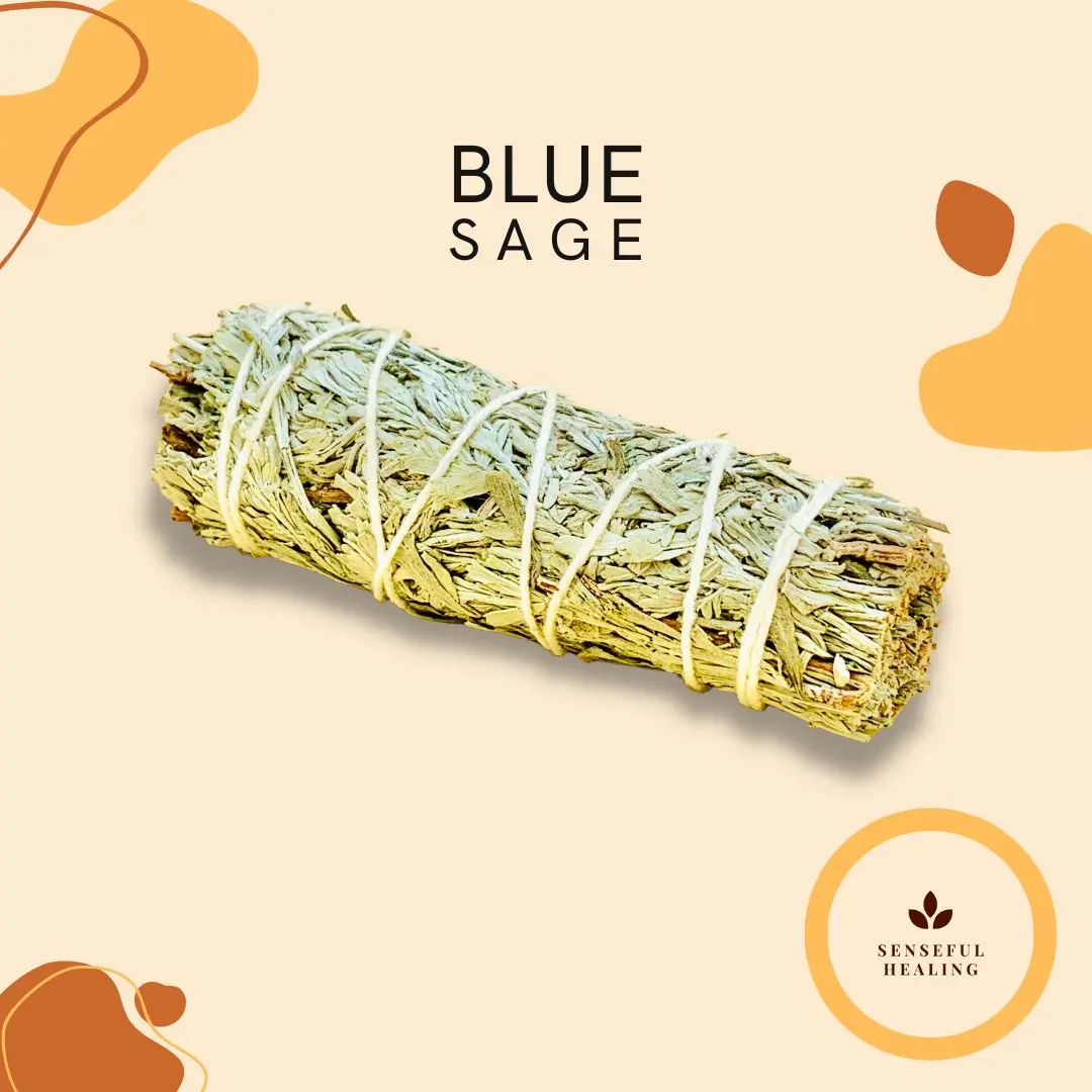 Blue Sage Incense Smudging Stick Bundle - 4-in Home Fragrance Smudging Sage Pack, Soothing Cleansing Option for Calming Meditation and Healing, Stress Relief