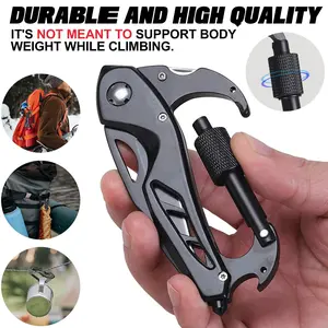 6 in 1 Multitool Pliers for Camping & Hiking — Stainless Steel Folding Multi Tool — EDC Keychain Survival Gadget Gift for Men Dad Husband