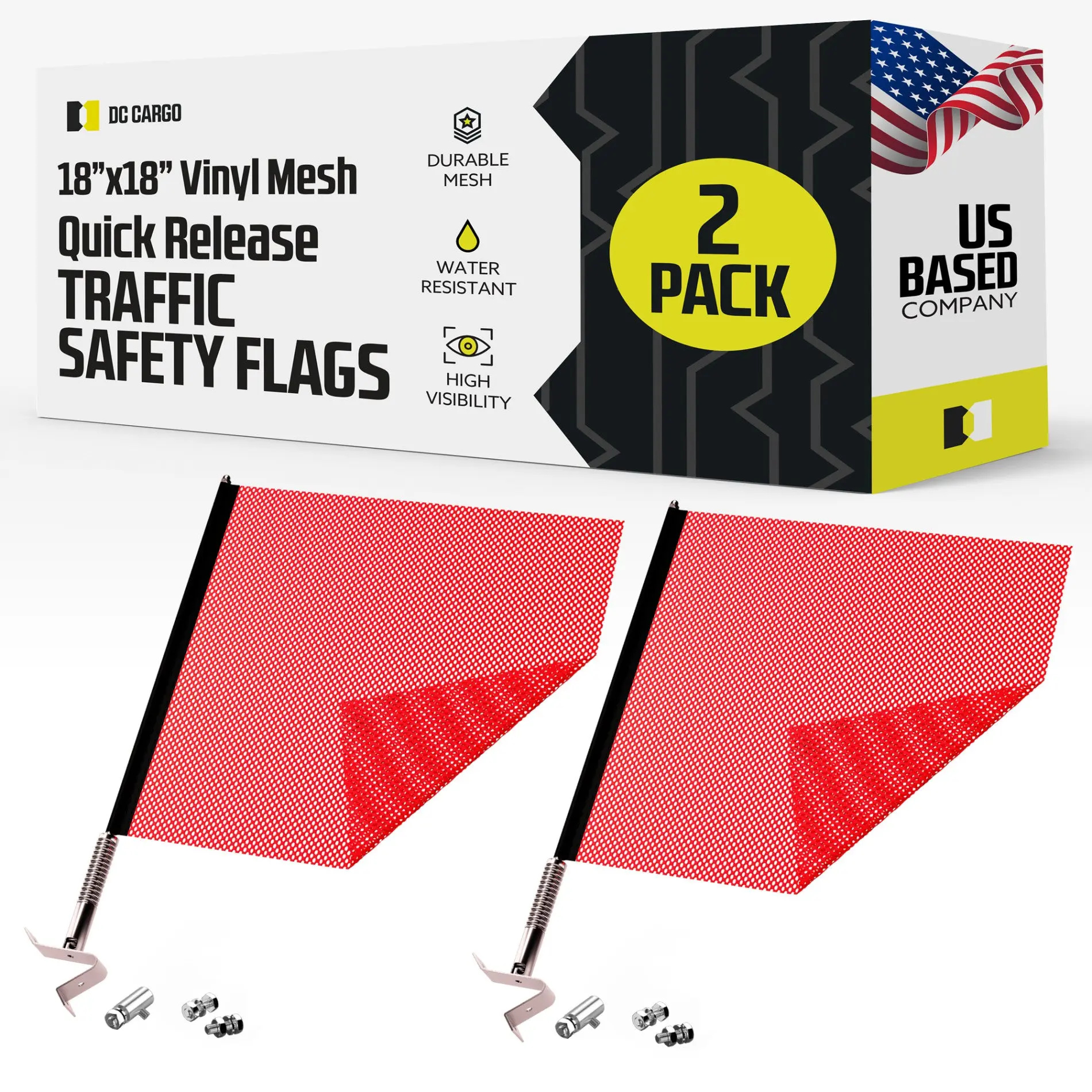 Red Safety Flag with EZ Mount, 2-pack