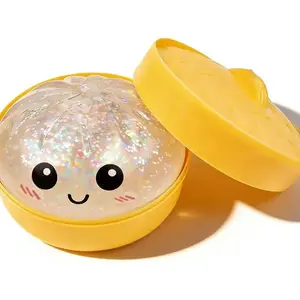 Glitter Dumpling, Dumpling Squishy, Mega Rainbow Dumplings, Cute Anxiety Relief Fidget Toy, with Steamer Box,Soft Squeeze Decompression Dough for Adults