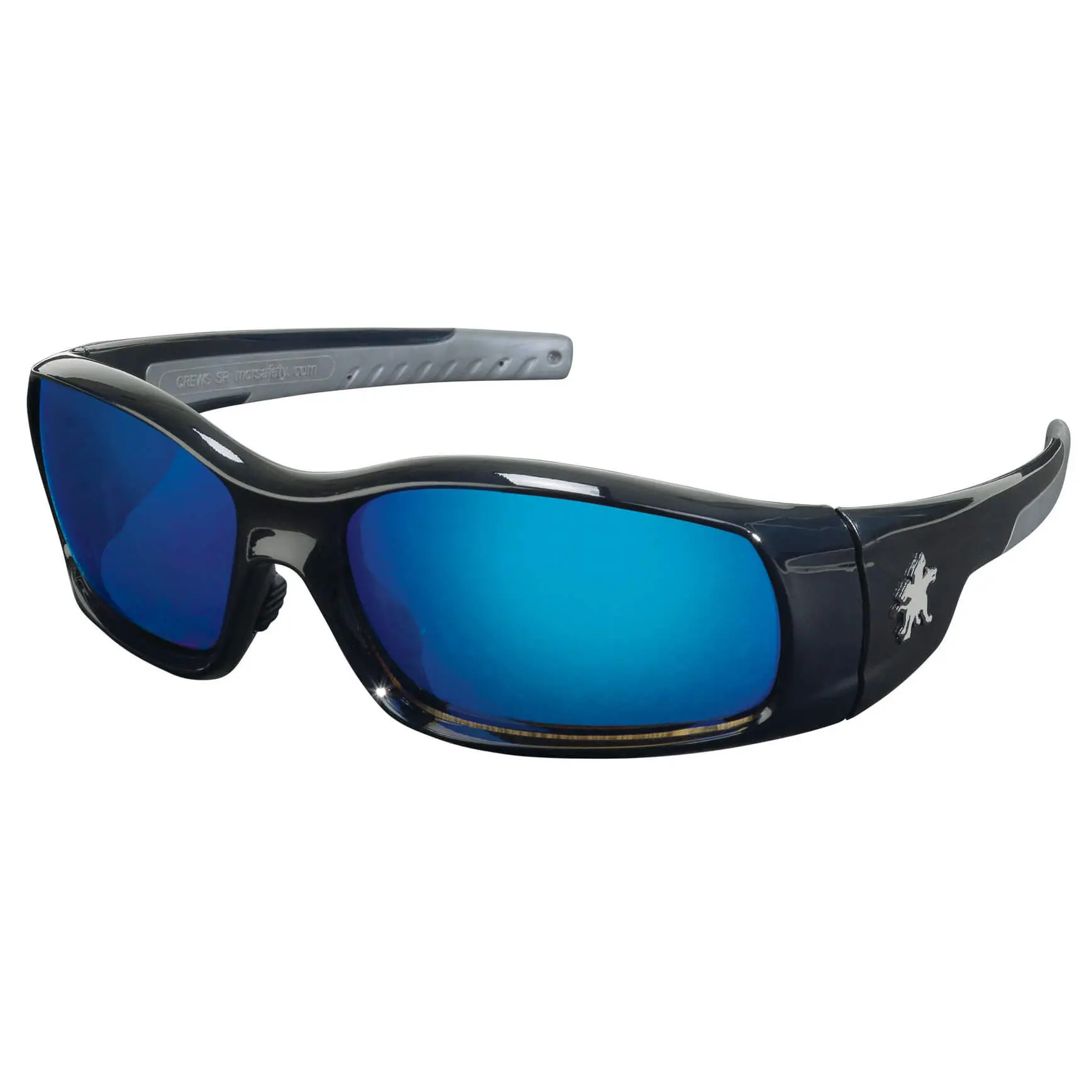 MCR Safety Swagger SR1 Safety & Construction Glasses, Black Frame, Blue Diamond Mirror Lenses, Safety Gear