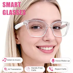 New smart glasses, translation glasses, audio glasses, speaker, stereo sound quality, clear listening to music, phone calls, fashionable glasses, wearable expert, worry free language translation, travel communication, ideal gift.