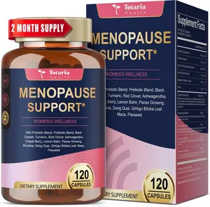 Totaria 40-in-1 Menopause Supplements for Women, Multibenefit & Complete Black Cohosh for Hot Flashes, Night Sweats & Hormone Balance, w/ Probiotics, DIM, Vitex, Dong Quai, Red Clover  120 Vegan Caps Healthcare Dietary Edible Fitness