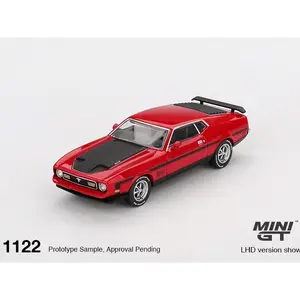 Mini GT 1:64 Scale 1971 Ford Mustang Mach1 Diecast Model Car, Race Red, Mijo Exclusives