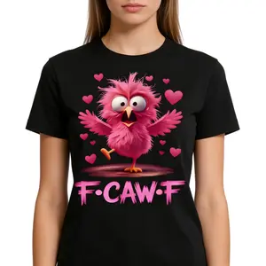 Unisex Graphic T-Shirt Pure Cotton Casual F-Caw-F Chicken Pattern Tee Pink Heart Little Chicken Cuban FCAWF Soft Breathable 100% Cotton Comfortable Daily Wear Short Sleeves Crewneck Streetwear - Shortsleeve