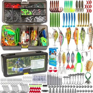 Fishing Lures Kit, Bass Fishing Gear Kit for Freshwater Tackle Box with Tackle Included Topwater Baits, Swimbaits, Frog, Fsihing  Accessories  for Men