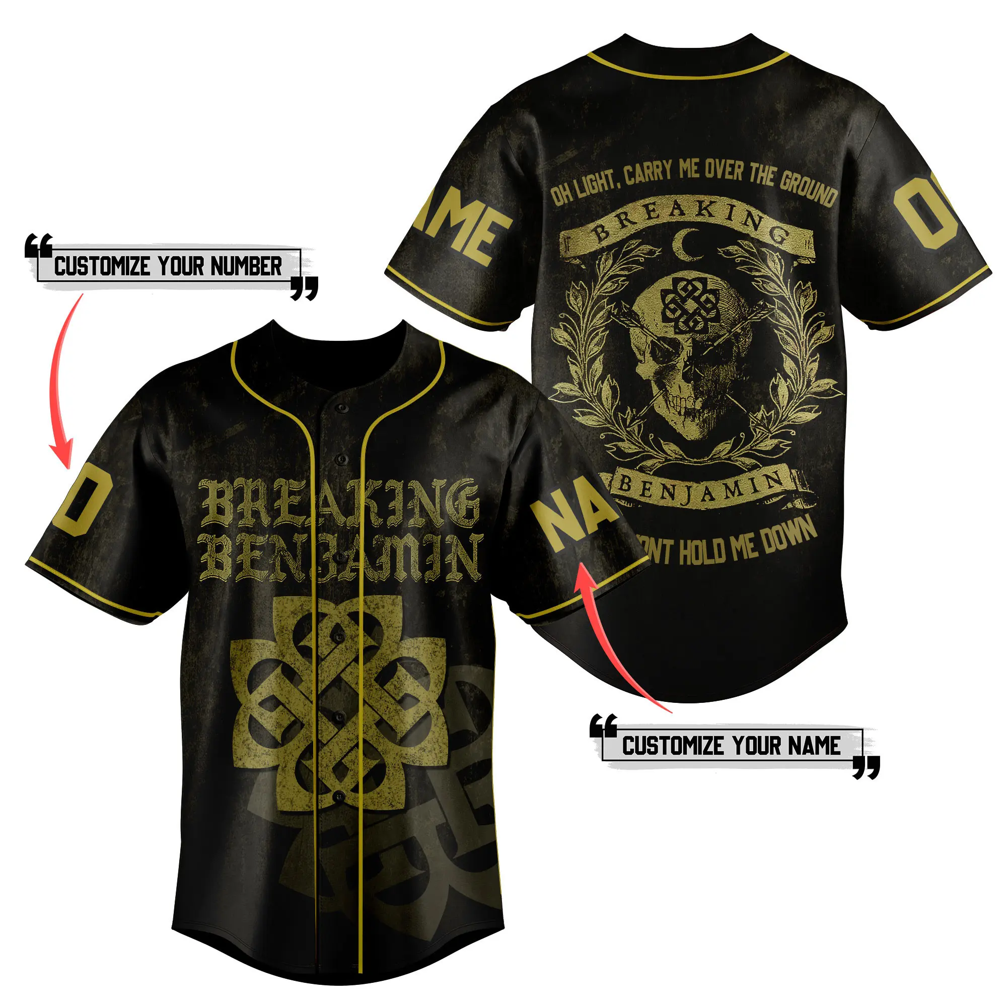 Breaking Benjamin Baseball Jersey For Fans Personalized Baseball Jersey Y2K Outfits (Baseball Jersey T for Man and Women)