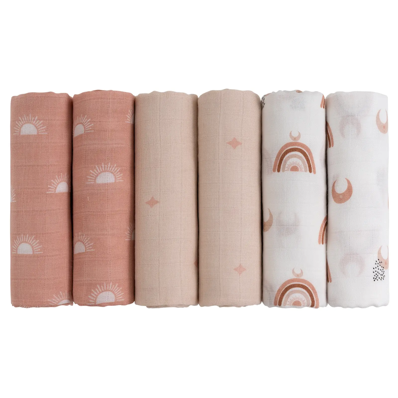 6 Pack Baby Receiving Blanket Boy Muslin Swaddle Blankets Girl Newborn Squares Breathable & Soft Thin Baby Blankets Cloths Double Absorbent Infant Swaddling Wrap, Swaddle Set, bath towel, baby bibs, Bathtime