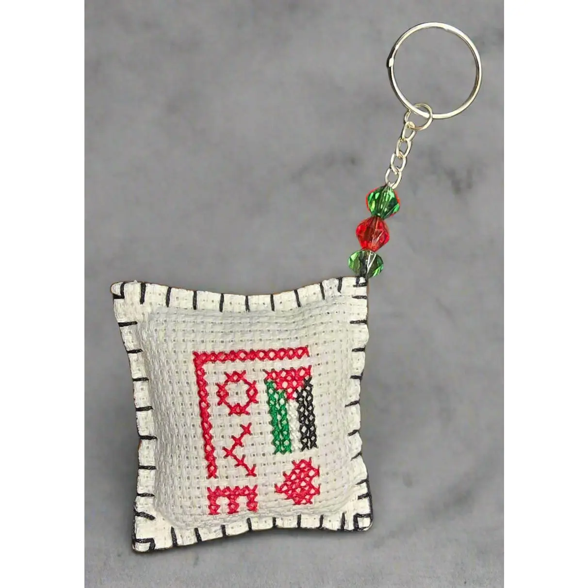Handmade Embroidered Palestine Flag Keychain – I Love Palestine