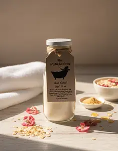 Oatmeal Milk Bath Soak - Handmade with Organic Goat's Milk Powder & Oatmeal for Soft Smooth Skin - Gentle Exfoliation with Lactic Acid & Vitamin C & E