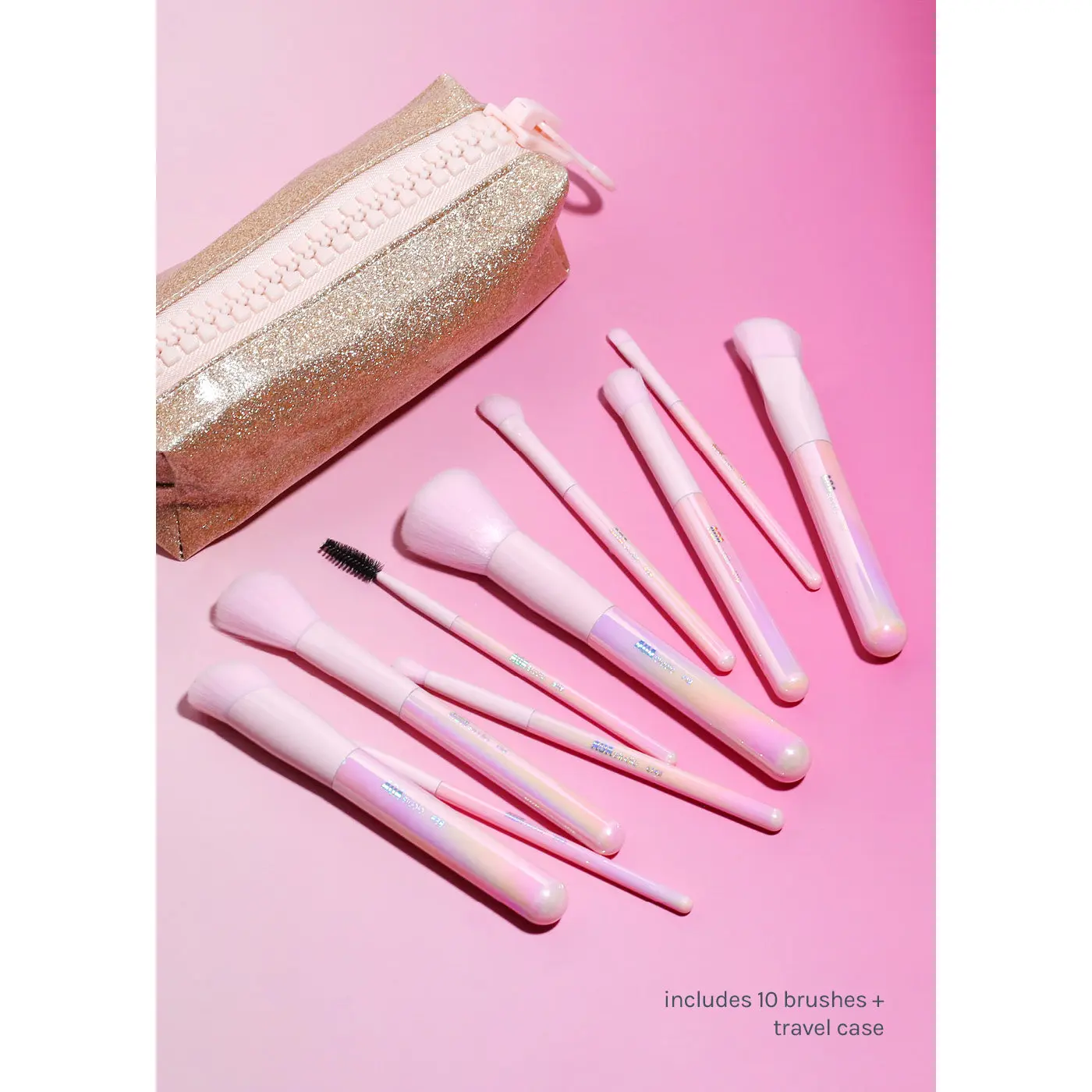 AOA 10-Piece Aurora Glow Brush Set + Travel Case