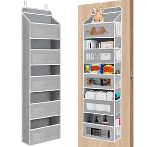 5-Tier Over The Door Organizer, 44lb Capacity Hanging Storage Bag with Large Pockets, Anti-Tilt Design for Bedroom, Pantry, Bathroom Hangable