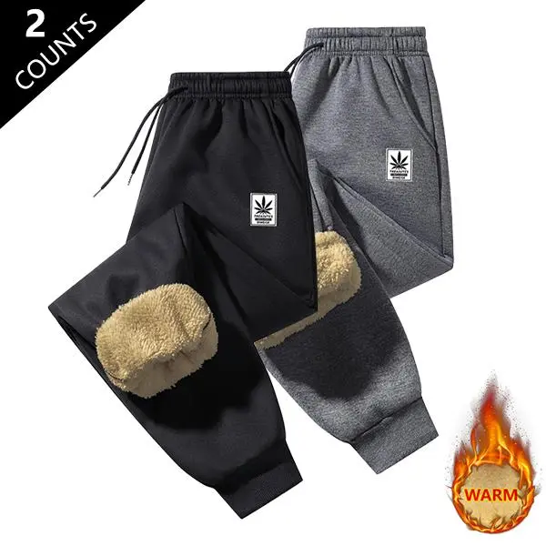 Men's 2-Pack Winter Warmth Insulated Pants -pantalones para hombre Casual Fitted Pockets Casual Loose Comfy pants men pantalones para el frio mens pants work pants for men pants for men pantalones cargo pants for men pants para hombre men's work pants