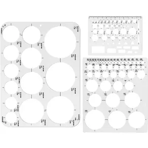 Circle Templates for Drawing 3 Pack Drafting Stencils Measuring Tools Circle Round Stencil Drawing Aid