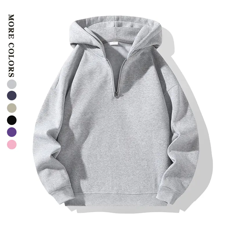 Men’s solid-color zip-up hoodie for autumn/winter, lightweight and warm long-sleeve pullover, fabric texture is exceptional, minimalist basic casual men’s top. Aesthetic Menswear Stylish Sweatshirts