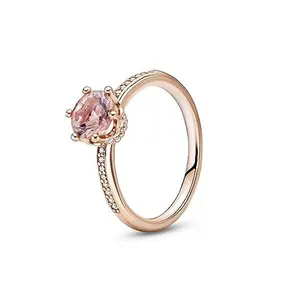 PANDORA Pink Sparkling Crown Solitaire Ring