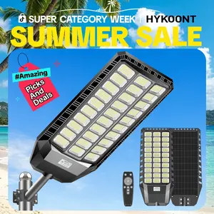 HYKOONT 9000Plus Large Solar Street Light Super Bright Flood Lights Outdoor Solar Parking Lot Lights Dusk to Dawn Outdoor Lighting Motion Sensor and Remote Control summergarden,campingessentials,outdoorfurnitureset,campinggear summerwins