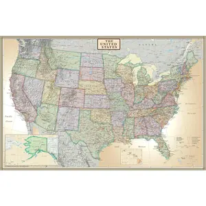 24x36 ,   Executive Wall Map Poster Mural (24x36 Laminated)