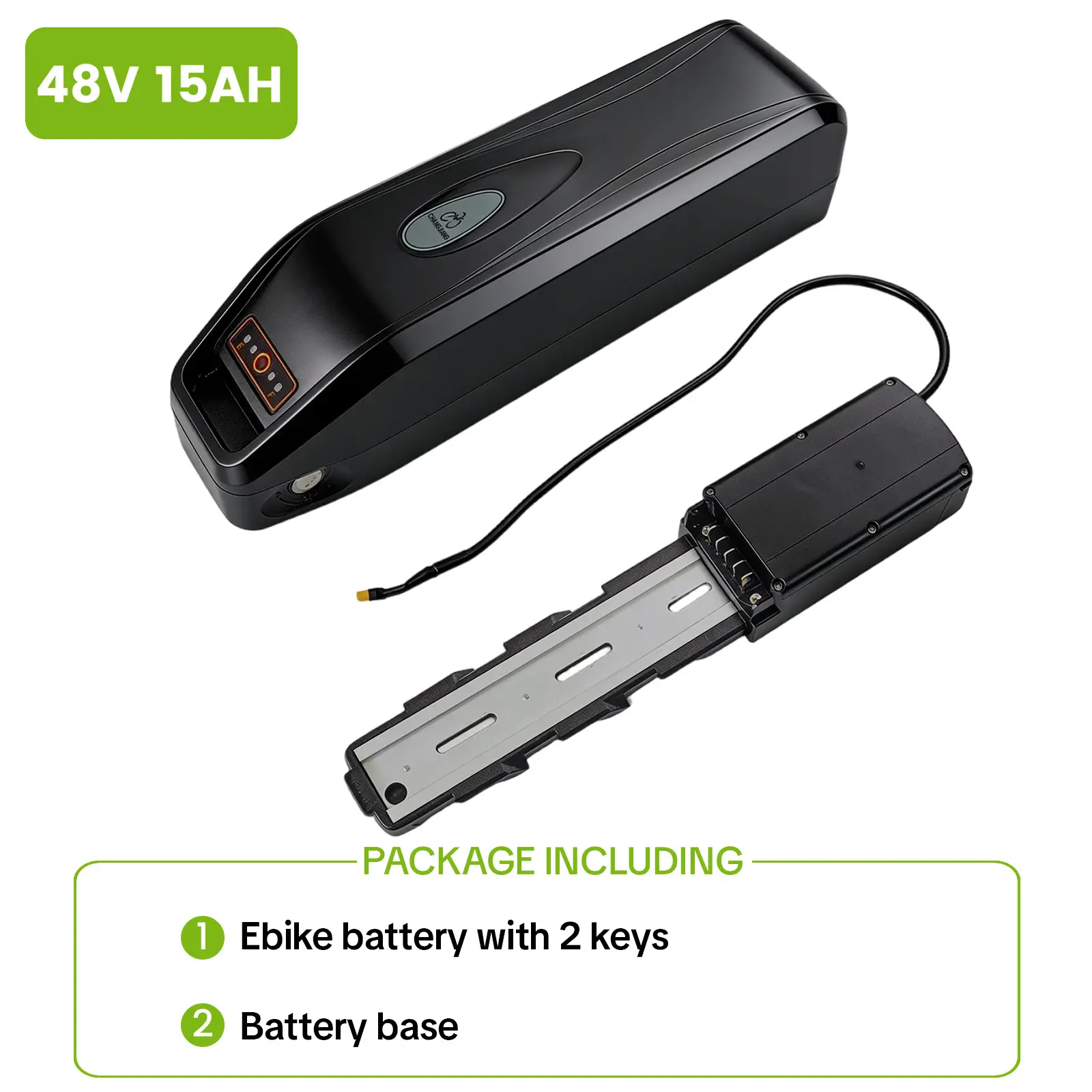 【HiEHA】 Ebike Battery 48V 15Ah Electric Bike External Battery Pack with Base, Removable EBike Lithium Battery for 1500W Peak Power Motor,camping essentials tiktokshopbacktoschool