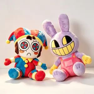The Amazing Digital Circus 2-Piece Plush Set, Jax Rabbit & Pomni Clown Soft Ragdoll Pillow, Huggable Stuffed Character Toy, Collectible Merch Gift for All-Age Animation Fans