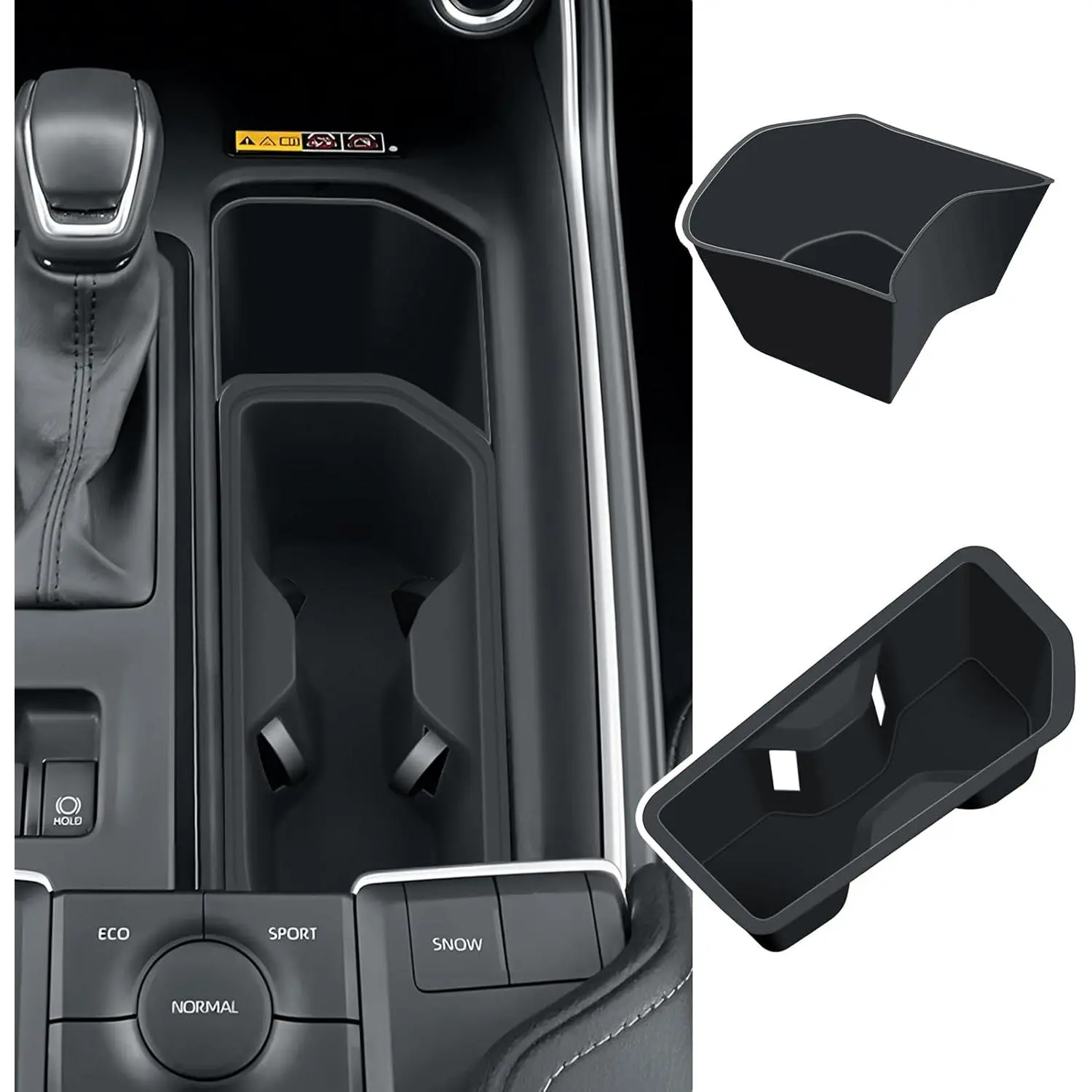 2-Pack Silicone Car Cup Holder Inserts & Rear Side Door Tray Combo for 2024-2026 Toyota Grand Highlander, 2025 Hybrid XLE/Limited/MAX Platinum, User-Friendly Long-Lasting Car Interior Stowing Accessory to Enhance Driving Experience