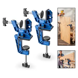 Rockler Hold-It Bench Clamps 2-Pack with 1/4'' Shank 2 Slotting Cutters 2 Bearings & Shim Pack for Tongue and Groove Joints