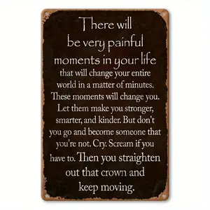 Inspirational Retro Metal Sign with Motivational Quote Waterproof Iron Plaque for Wall Mounting Perfect for Home Garden Bar Man Cave Decor Ideal for Father S Day Graduation and Independence Day Gifts