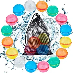 4PCS Magnetic Reusable Water Balloons, Refillable Silicone Bath Pool Beach Toys for Kids, Quick Fill Self-Sealing Splash Balls for Outdoor Water Fun Summer Family Games