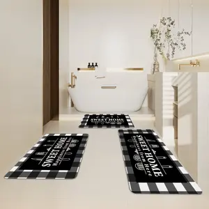 3pcs kitchen mat set, with letters design, suitable for kitchen, bathroom, suitable for good friends gifts,Christmas Home Decor