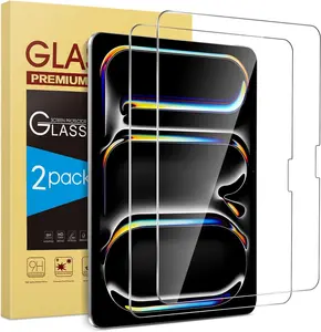 Screen Protector for iPad Pro 11 Inch 2025/2024 M5 M4 (6th/5th Generation), 2 Pack Tempered Glass for iPad Pro 11, Scratch Resistant, Case Friendly,  Pencil Pro Compatible