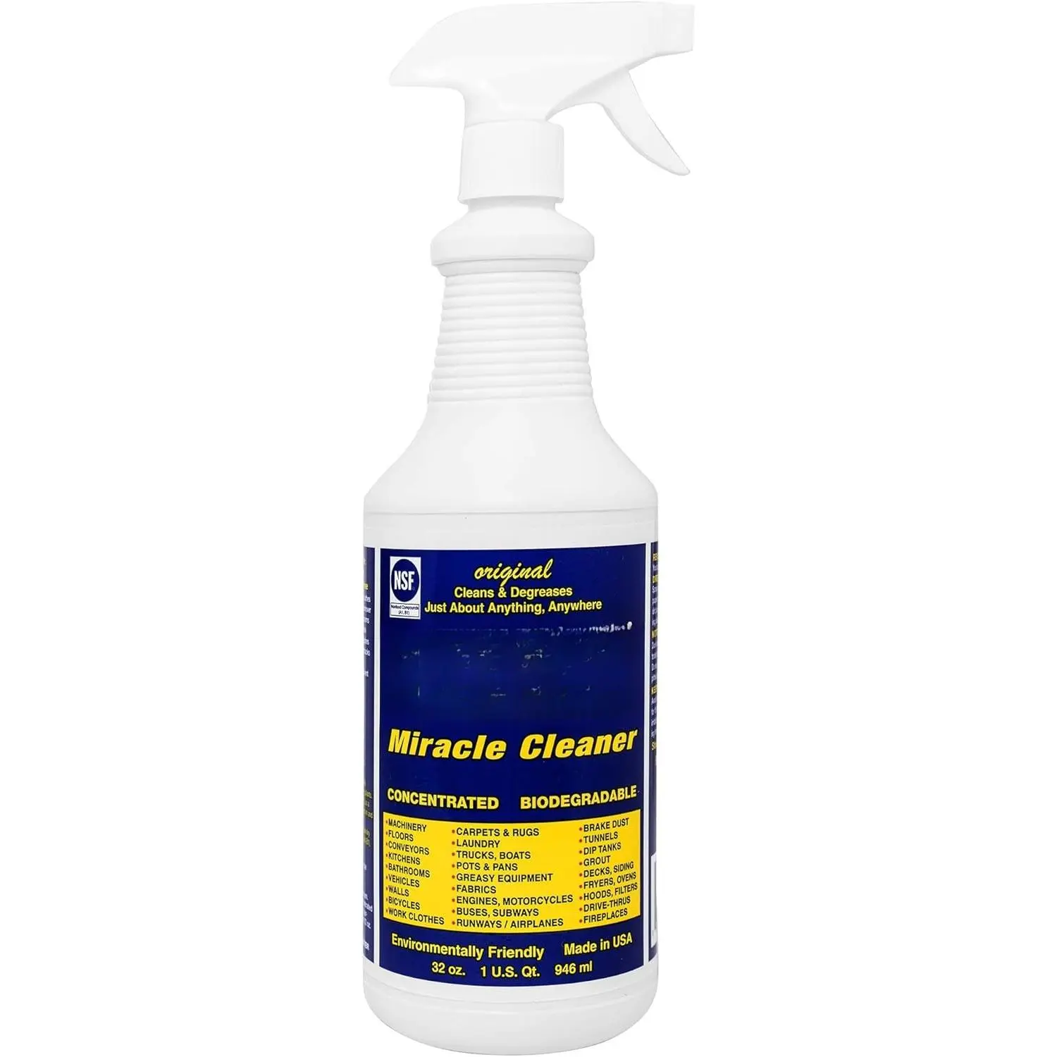 Green Miracle Cleaner Super Size! (32 oz.) Powerful American Made Heavy Duty All Purpose Cleaner Cleans Over 1,000 Surface Types