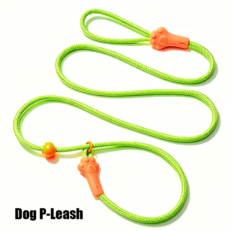 Dog Training P-Leash, Non-slip Woven Slip Lead, Suitable for Small Medium Dogs Outdoor Walking, For Puppies and Adult Dogs, Escape-Proof Integrated Dog Leash, Easy Adjustment